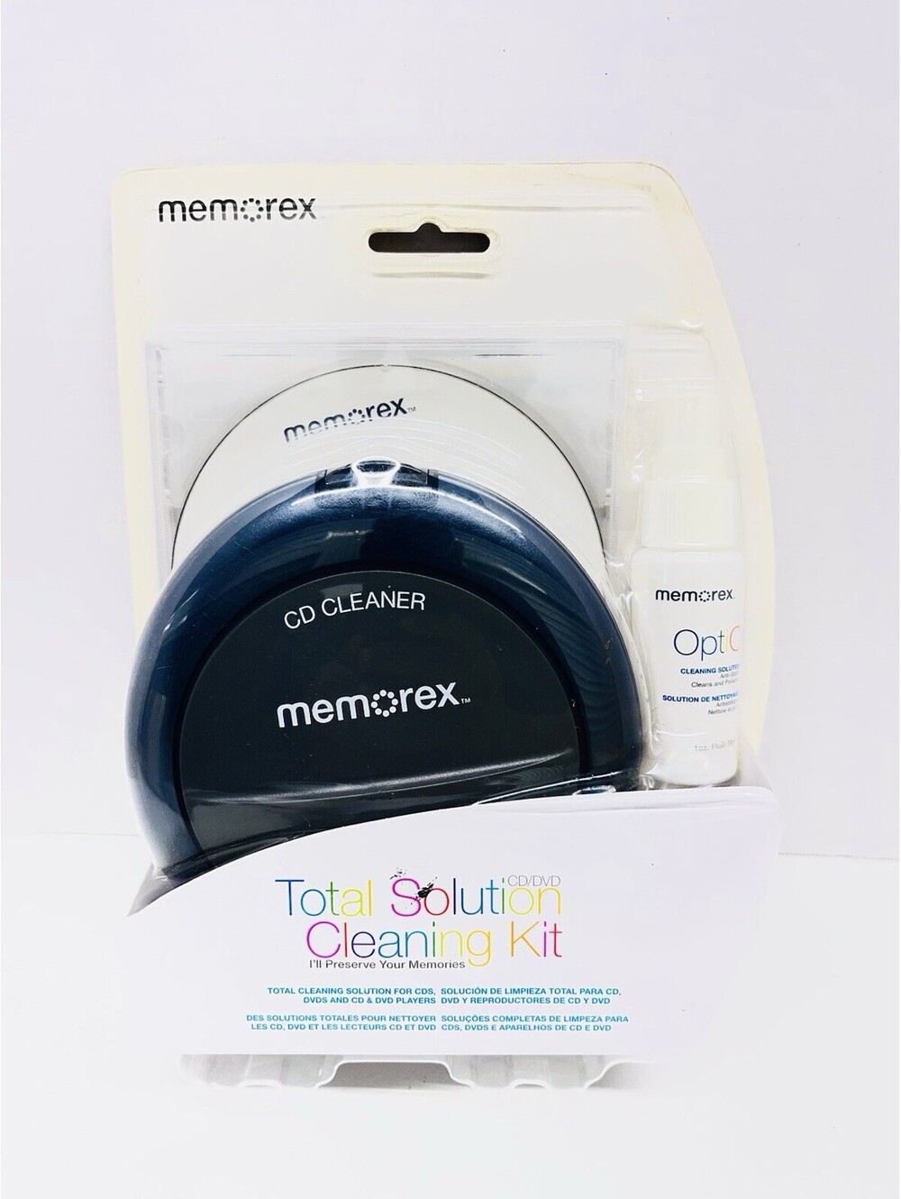 MEMOREX Total Solution CD DVD Compact Disc and Players Cleaning Kit Cleaner Lens